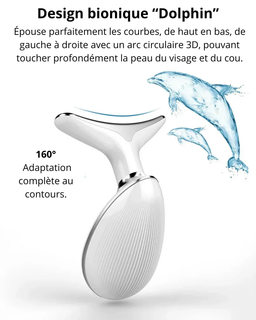 Appareil de Massage Cou & Visage EMS - Thérapie LED Anti-Rides & Lifting