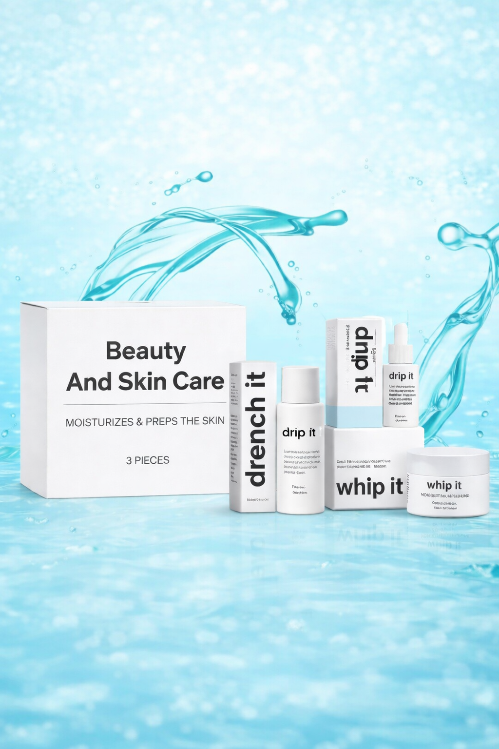 Coffret Soin Visage Hydratant 3 Pièces - Drench, Whip & Drip