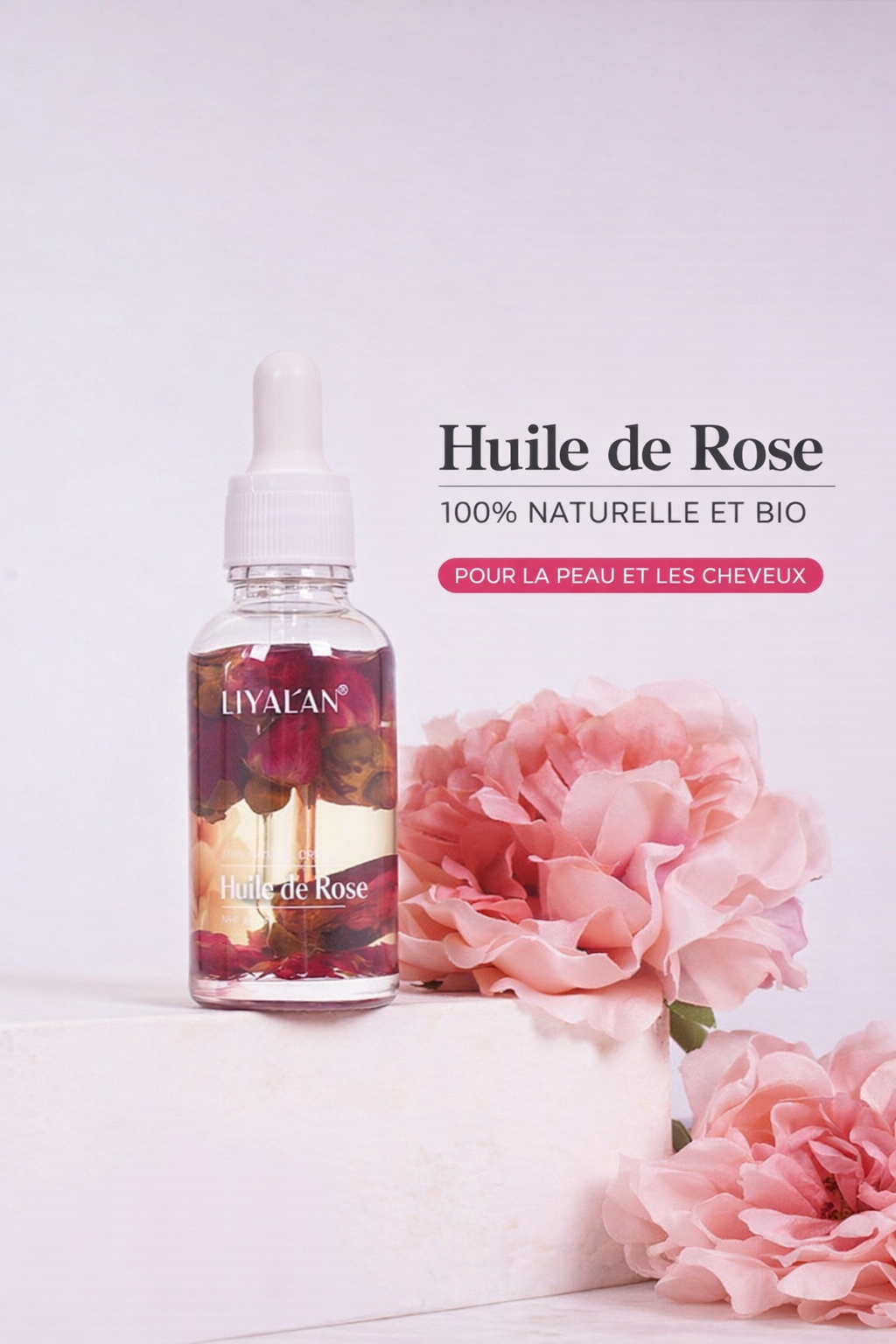 Huile de Pétales de Rose 30ml - Soin Visage Nourrissant