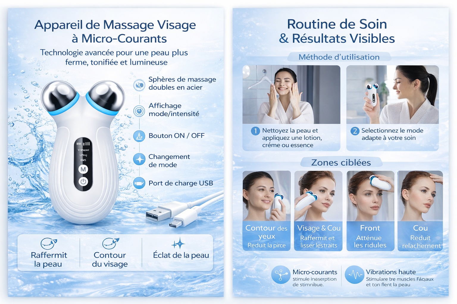 Appareil de Beauté EMS Professionnel - Lifting Facial Anti-Âge par Micro-Courants