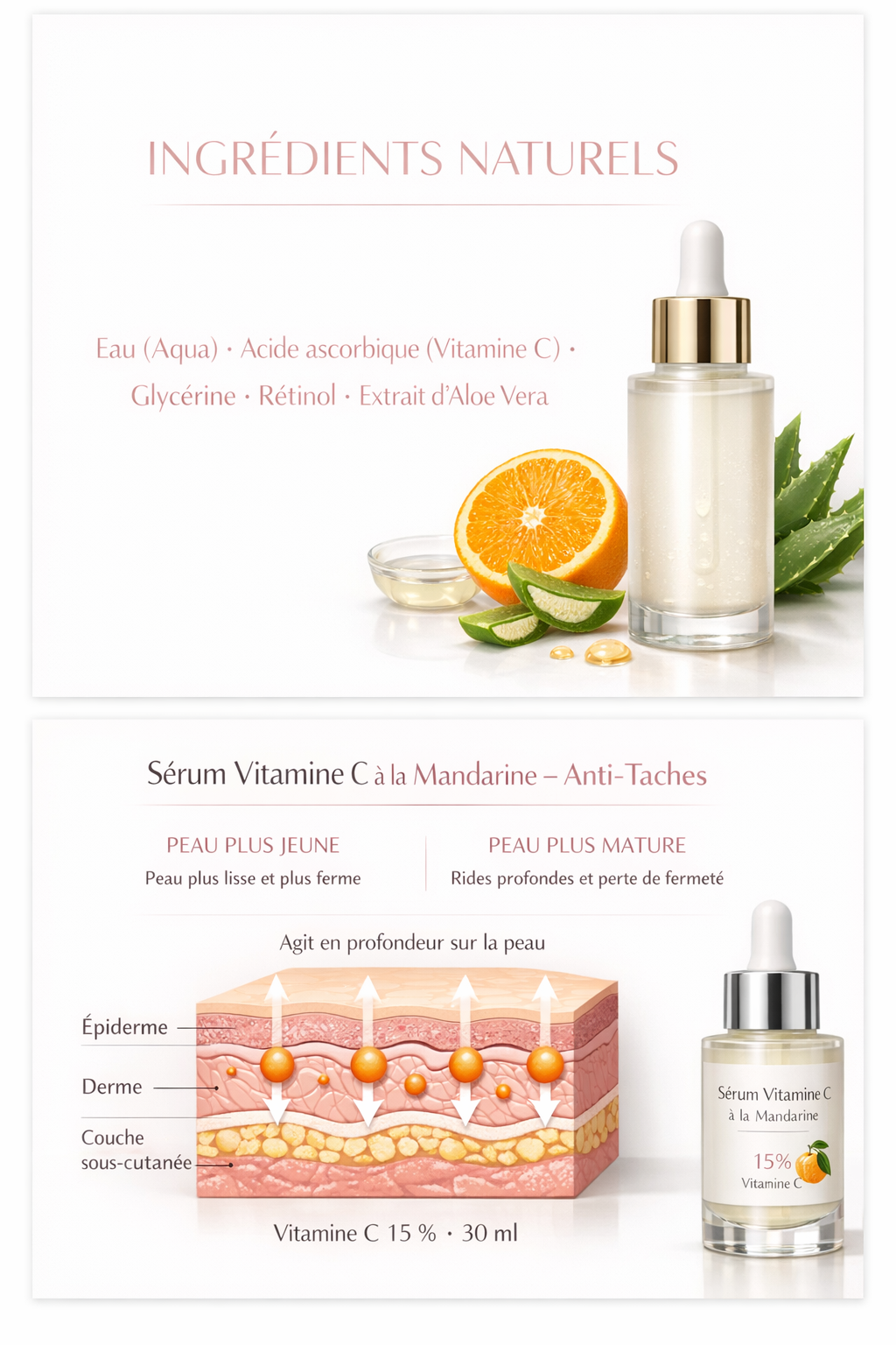 Tonique Hydratant Visage Vitamine C - Éclat et Anti-Taches 30ml